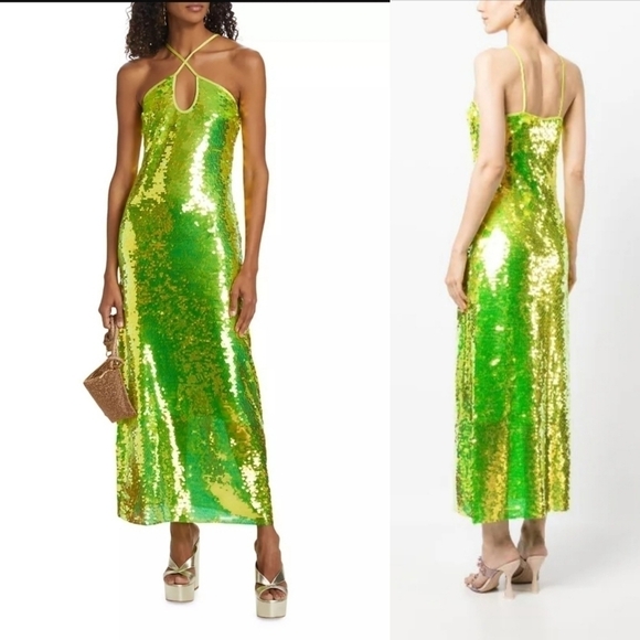 Cult Gaia Lily Sequin Maxi Dress in Green Size XS NWT - Picture 3 of 11